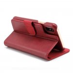 Prodigee Wallegee Case - кожен калъф, тип портфейл с отделящ се кейс и поставка за iPhone XS, iPhone X (червен) 4