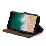 Prodigee Wallegee Case - кожен калъф, тип портфейл с отделящ се кейс и поставка за iPhone XS, iPhone X (кафяв) 3