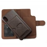 Prodigee Wallegee Case - кожен калъф, тип портфейл с отделящ се кейс и поставка за iPhone XS, iPhone X (кафяв) 1