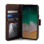 Prodigee Wallegee Case - кожен калъф, тип портфейл с отделящ се кейс и поставка за iPhone XS, iPhone X (кафяв) 2