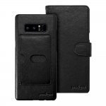 Prodigee Wallegee Case - кожен калъф, тип портфейл с отделящ се кейс и поставка за Samsung Galaxy Note 8 (черен) 2