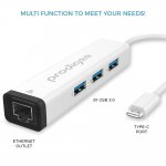 Prodigee USB-C to USB-A Hub & Ethernet - USB хъб с 3 USB изхода и Ethernet порт за устройства с USB-C 1