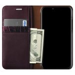 Verus Genuine Leather Diary Case - кожен калъф (естествена кожа), тип портфейл за iPhone XS, iPhone X (бордо) 1