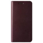 Verus Genuine Leather Diary Case - кожен калъф (естествена кожа), тип портфейл за iPhone XS, iPhone X (бордо) 2