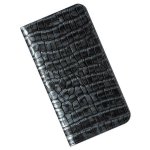 Verus Genuine Croco Diary Case - кожен калъф (естествена кожа), тип портфейл за iPhone X (сребрист) 2