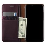 Verus Genuine Croco Diary Case - кожен калъф (естествена кожа), тип портфейл за iPhone XS, iPhone X (розов) 4