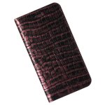 Verus Genuine Croco Diary Case - кожен калъф (естествена кожа), тип портфейл за iPhone XS, iPhone X (розов) 2