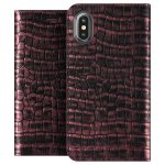 Verus Genuine Croco Diary Case - кожен калъф (естествена кожа), тип портфейл за iPhone XS, iPhone X (розов) 1