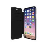 Mercedes-Benz Pattern III Folio Case - кожен калъф (естествена кожа), тип портфейл за iPhone XS, iPhone X (кафяв) 1