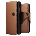 Verus Daily Diary Case - кожен калъф, тип портфейл за iPhone XS, iPhone X (кафяв) 1