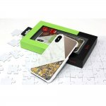 Torrii Puzzle Case - хибриден (поликарбонат, алуминий, мрамор и перли) кейс за iPhone XS, iPhone X (бял) 4