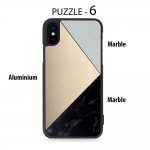 Torrii Puzzle Case - хибриден (поликарбонат, алуминий и мрамор) кейс за iPhone XS, iPhone X (черен) 1