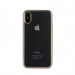 Tucano Elektro Flex Case - силиконов (TPU) калъф за iPhone XS, iPhone X (прозрачен-златист) 1