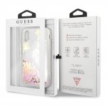 Guess Glitter Palm Spring Hard Case - дизайнерски кейс с висока защита за Apple iPhone XS, iPhone X (златист-прозрачен) 2