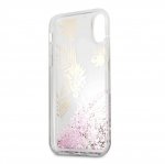 Guess Glitter Palm Spring Hard Case - дизайнерски кейс с висока защита за Apple iPhone XS, iPhone X (златист-прозрачен) 1