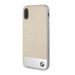 BMW Signature Hybrid Case - хибриден кейс (естествена кожа) за iPhone XS, iPhone X (бежов) 2