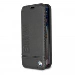 BMW Signature Leather Booktype Case - кожен калъф (естествена кожа), тип портфейл за iPhone XS, iPhone X (черен) 1