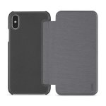 Artwizz SmartJacket case - полиуретанов флип калъф за iPhone XS, iPhone X (тъмносив) 3