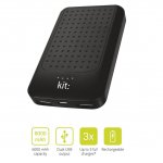 Kit Universal Power Bank 6000 mAh - компактна външна батерия с 2xUSB изхода за мобилни устройства (черен) 3