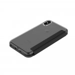 Incipio NGP Folio Case - удароустойчив хоризонтален кожен калъф, тип портфейл за iPhone XS, iPhone X (черен-тъмнопрозрачен) 3