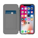Incipio NGP Folio Case - удароустойчив хоризонтален кожен калъф, тип портфейл за iPhone XS, iPhone X (черен-тъмнопрозрачен) 4