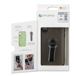 4smarts Clip-On Cover Loop-Guard - удароустойчив хибриден кейс с каишка за задържане за iPhone XS, iPhone X (черен-прозрачен) 4