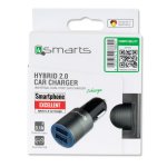 4smarts Hybrid 2.0 Car Charger 15.5W, 3.1A - зарядно за кола (3.1 Ампера) с 2 USB изхода за мобилни устройства (черен-сив) 6
