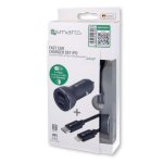 4smarts Fast Car Charger Set - зарядно за кола с USB и USB-C изход и Lightning към USB-C кабел за iPhone, iPad и устройства с Lightning порт (черен) 3