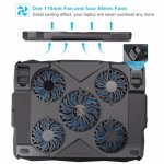 TeckNet N11 - охлаждаща ергономична поставка с 5 вентилаторa за Mac и преносими компютри (черен) 1