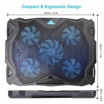 TeckNet N11 - охлаждаща ергономична поставка с 5 вентилаторa за Mac и преносими компютри (черен) 2