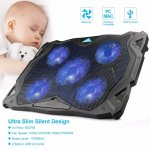 TeckNet N11 - охлаждаща ергономична поставка с 5 вентилаторa за Mac и преносими компютри (черен) 5