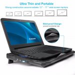 TeckNet N11 - охлаждаща ергономична поставка с 5 вентилаторa за Mac и преносими компютри (черен) 4