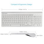 Tecknet Office Slim X615 2.4G  - комплект устойчива на течности клавиатура и безжична мишка за офиса (бял) 2