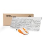 Tecknet Office Slim X615 2.4G  - комплект устойчива на течности клавиатура и безжична мишка за офиса (бял) 4