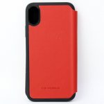 Ferrari Heritage W Genuine Leather Booktype Case - кожен калъф (естествена кожа), тип портфейл за iPhone XS, iPhone X (червен) 1