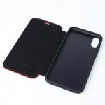 Ferrari Heritage W Genuine Leather Booktype Case - кожен калъф (естествена кожа), тип портфейл за iPhone XS, iPhone X (червен) 3