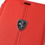 Ferrari Heritage W Genuine Leather Booktype Case - кожен калъф (естествена кожа), тип портфейл за iPhone XS, iPhone X (червен) 2