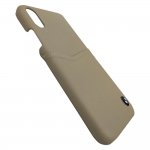 BMW Signature Logo Card Case - кожен кейс (естествена кожа) за iPhone XS, iPhone X (бежов) 2