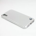 BMW Brushed Aluminium Soft Case - дизайнерски алуминиев кейс с TPU рамка за iPhone XS, iPhone X (сребрист) 3