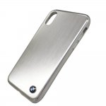 BMW Brushed Aluminium Soft Case - дизайнерски алуминиев кейс с TPU рамка за iPhone XS, iPhone X (сребрист) 1