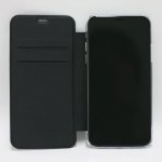 Guess Flower Desire Book Case - дизайнерски кожен калъф, тип портфейл за iPhone XS, iPhone X (черен) 2