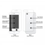 Eiger 3D 360 Screen Protector Back and Front Glass - калени стъклени защитни покрития за дисплея и задната част на iPhone 8, iPhone 7 (бял-прозрачен) 3