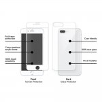 Eiger 3D 360 Screen Protector Back and Front Glass - калени стъклени защитни покрития за дисплея и задната част на iPhone 8 Plus, iPhone 7 Plus (бял-прозрачен) 3