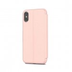 Moshi SenseCover Case - полиуретанов калъф, тип портфейл за iPhone XS, iPhone X (розов) 2