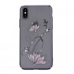 Devia Crystal Lotus Case - поликрабонатов кейс за iPhone XS, iPhone X (с кристали Сваровски) (черен) 1