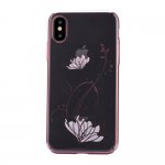 Devia Crystal Lotus Case - поликрабонатов кейс за iPhone XS, iPhone X (с кристали Сваровски) (розово злато) 1
