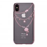 Devia Crystal Shell Case - поликрабонатов кейс за iPhone XS, iPhone X (с кристали Сваровски) (розово злато) 1