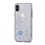 Devia Crystal Petunia Case - поликрабонатов кейс за iPhone XS, iPhone X (с кристали Сваровски) (сребрист) 1