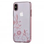 Devia Crystal Petunia Case - поликрабонатов кейс за iPhone X (с кристали Сваровски) (розово злато) 1