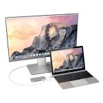 Satechi USB-C Aluminum Multiport 4K Adapter v2 - мултифункционален хъб за свързване на допълнителна периферия за компютри с USB-C (сребрист) 4